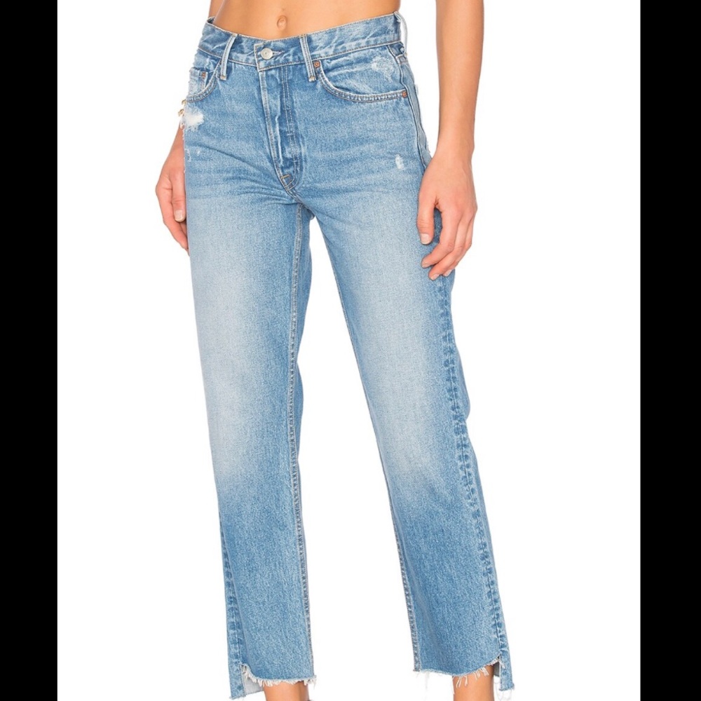 REVOLVE - GRLFRND Petite Helena High-Rise Straight Crop in Psychedelic Shack
